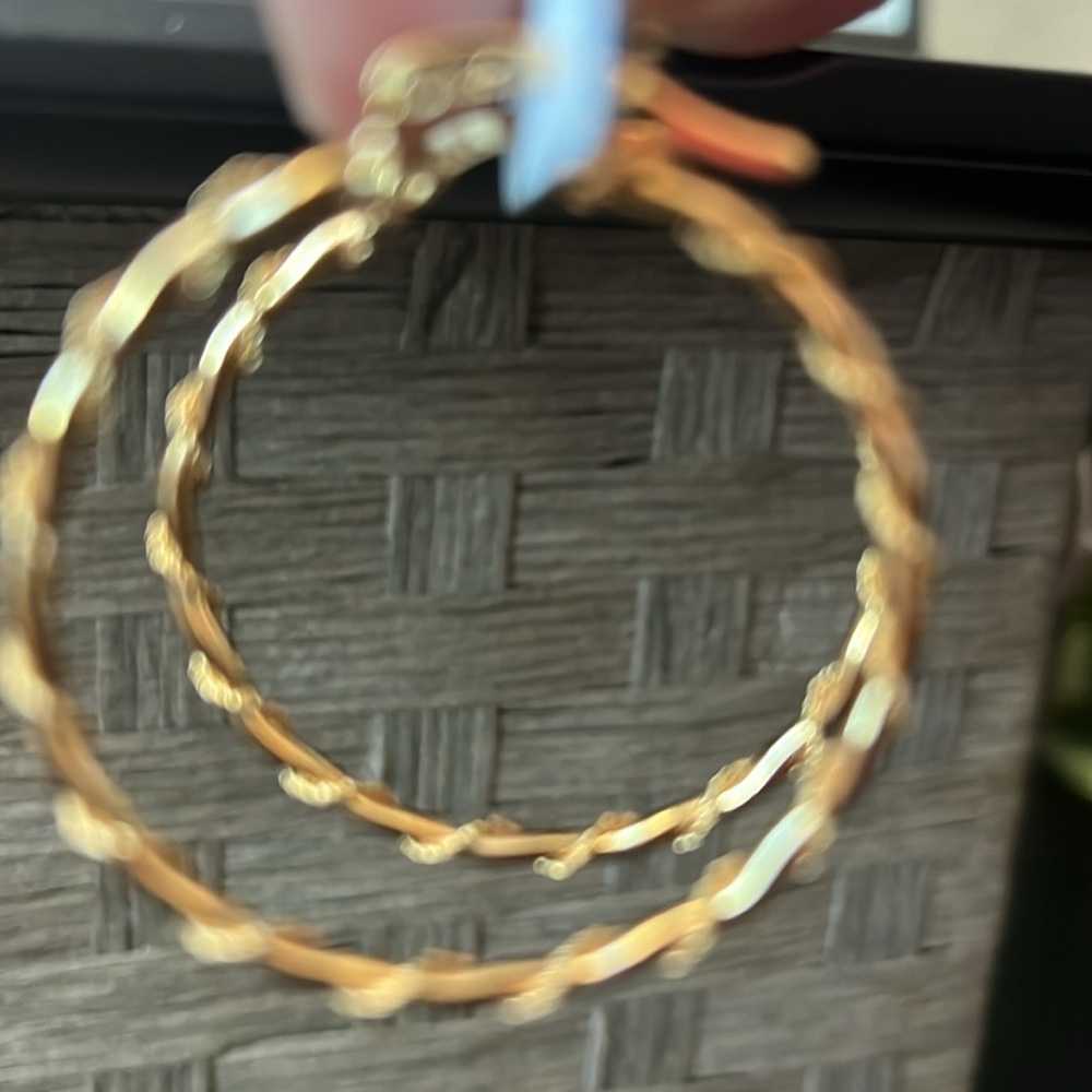 - 10 K Gold filled 12 centimeters braided hoops. New with tags.